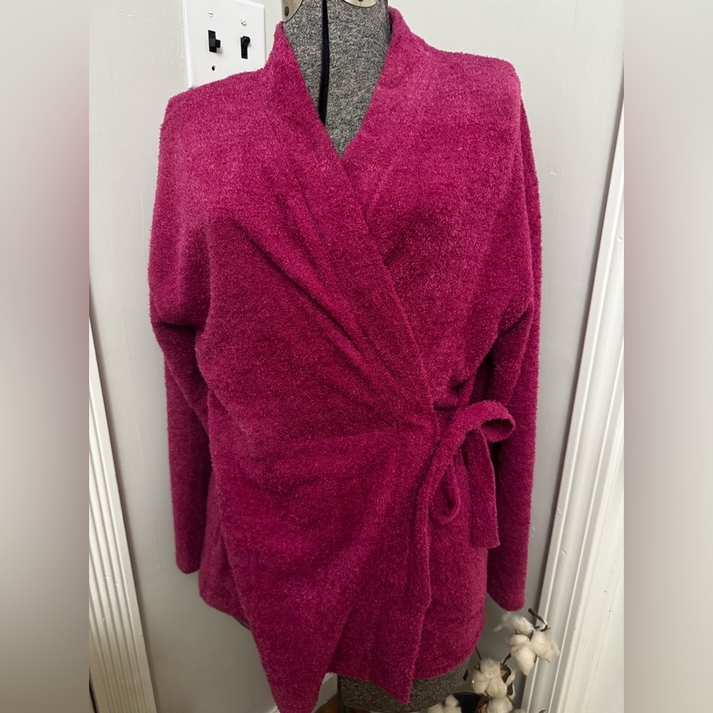 Women's Muk Luk’s Wrap Sweater - Pink Large